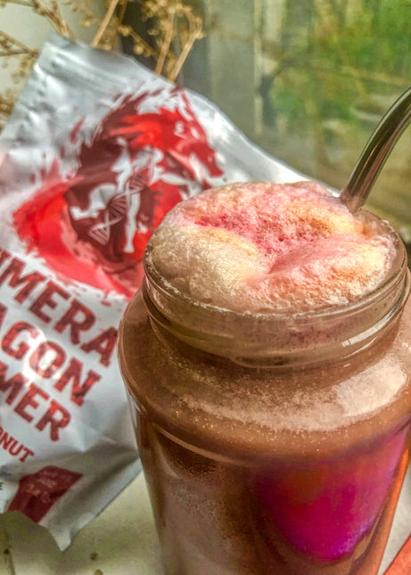 Iced Chocolate & Beet Coconut Latte