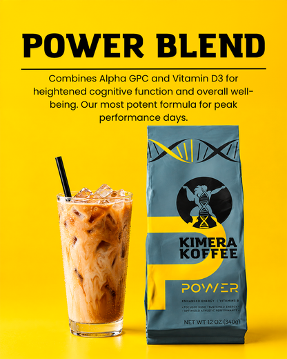Power Blend Coffee with Alpha GPC + D3 (12oz)