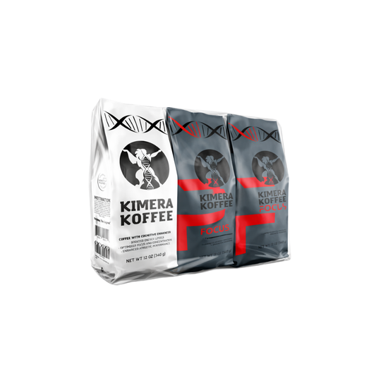 Focus Ritual Stack (3 × 12oz) – Functional Coffee for Deep Work & Clarity | Kimera Koffee