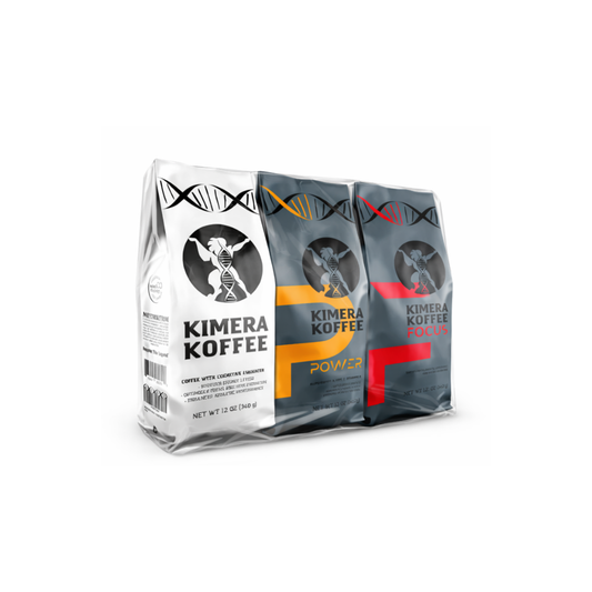 Focus & Performance Stack (3 × 12oz) – Functional Coffee for Mental & Physical Output | Kimera Koffee