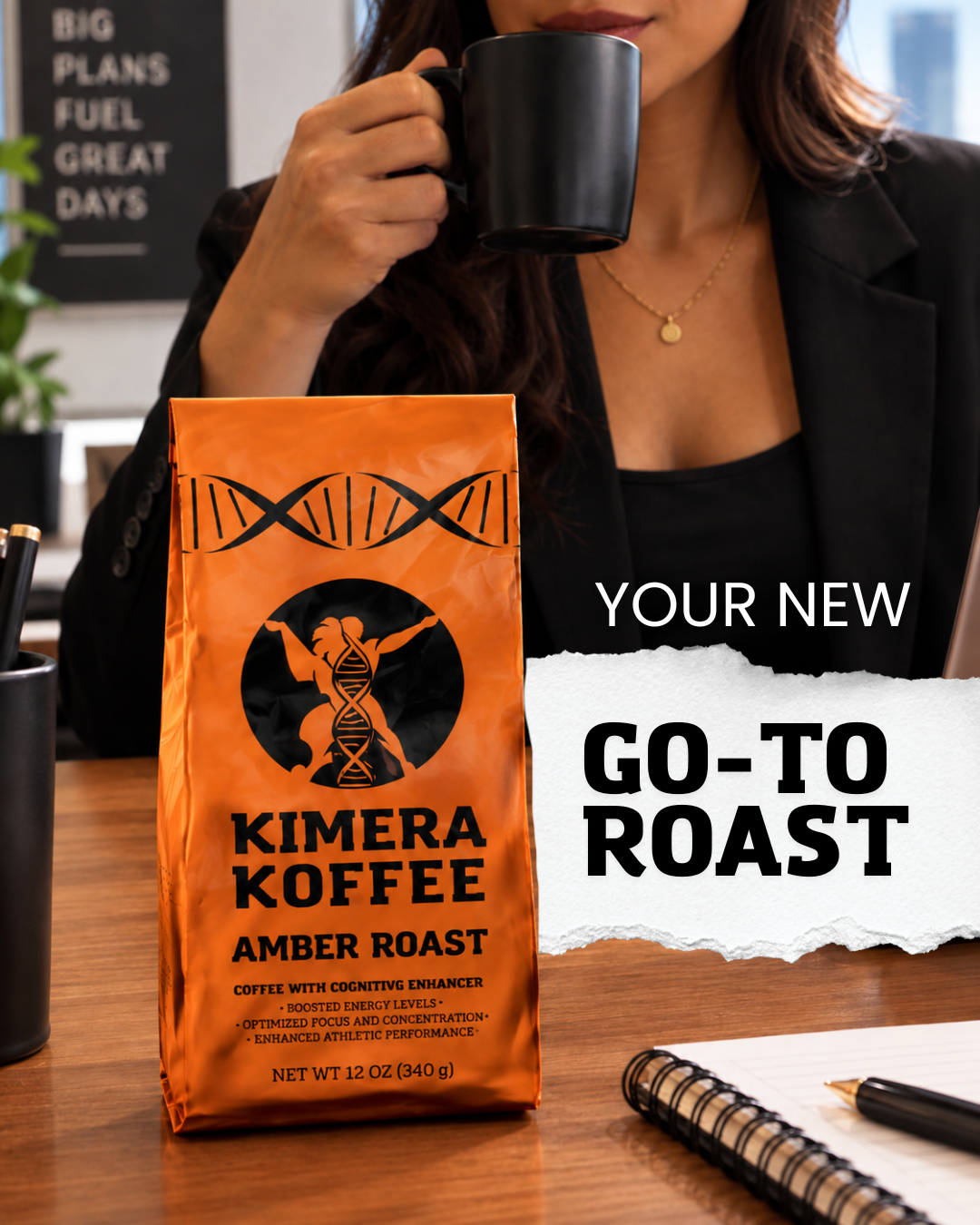 Amber Blend Honey Processed Coffee with Alpha GPC (12oz)