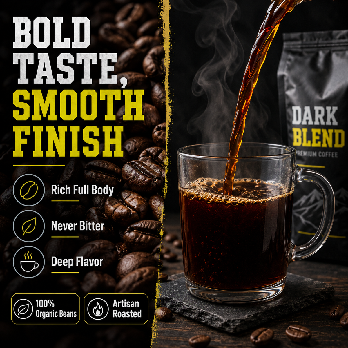 Dark Blend (12oz) - Small-Batch Bold Dark Roast Ground Coffee | Kimera Koffee