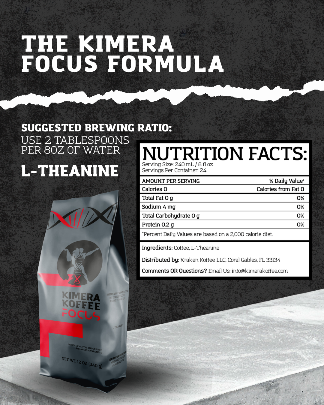 Focus Blend Coffee with L-Theanine (12oz)